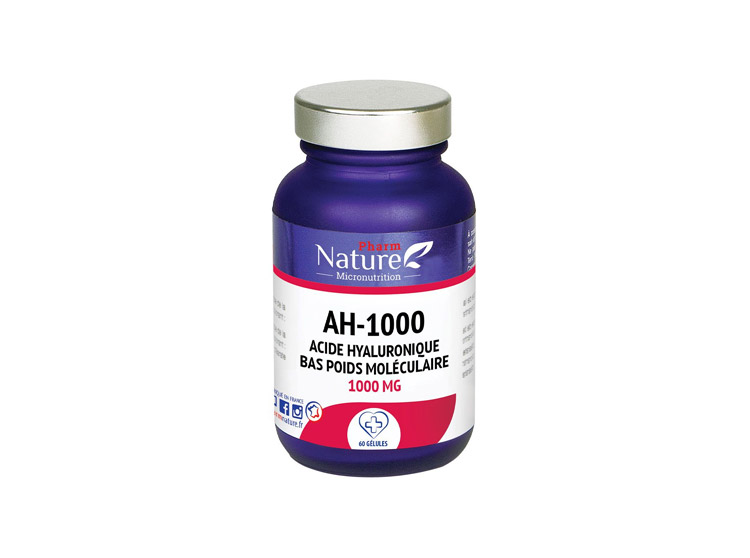 Pharm Nature Micronutrition AH-1000 Acide Hyaluronique bas poids moléculaire 1000 mg - 60 gélules