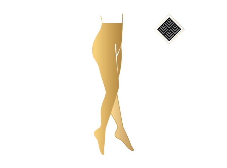 Smartleg Collection Collant de compression pieds fermés Classe 2 Origami - Taille 2 long