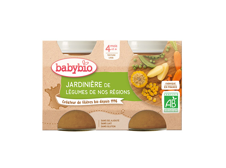 Babybio Petits pots Jardinière de légumes BIO - 2x130g