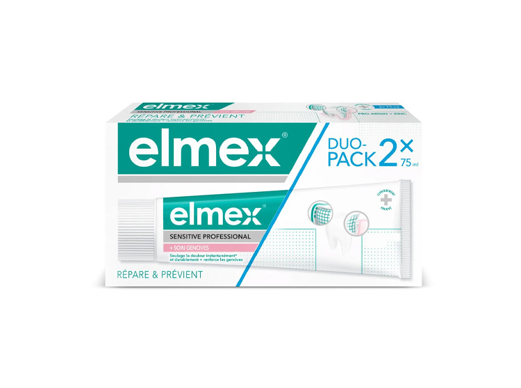 Elmex Sensitive Professional Répare et prévient Dentifrice Soin des gencives - 2x75ml