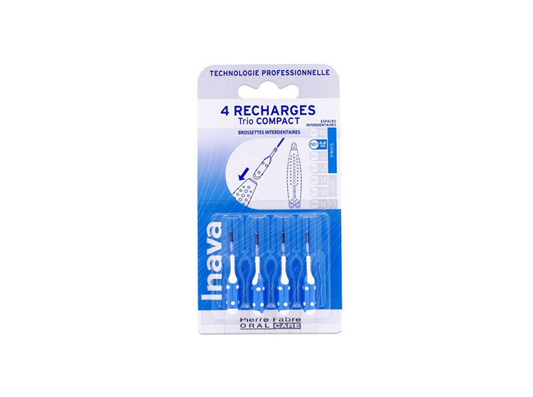 Recharges Brossettes Interdentaires TrioCompact 0,8mm - 4 recharges