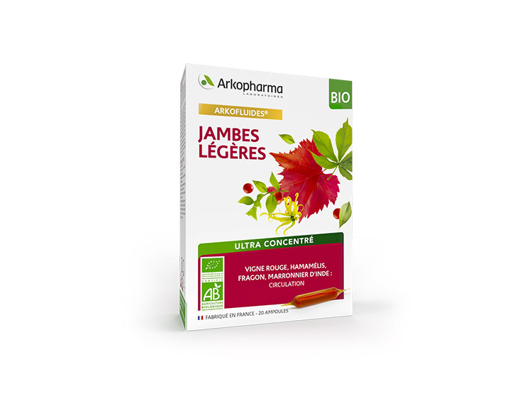 Arkopharma Arkofluides Jambes légères BIO - 20 ampoules