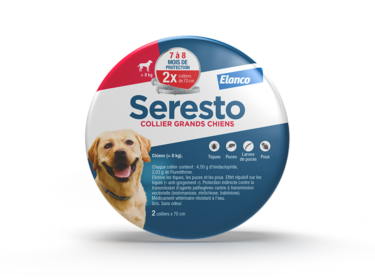 Chien - Colliers Anti-Puces et Anti-Tiques pour Grands Chiens - Plus de 8KG - 2 Colliers