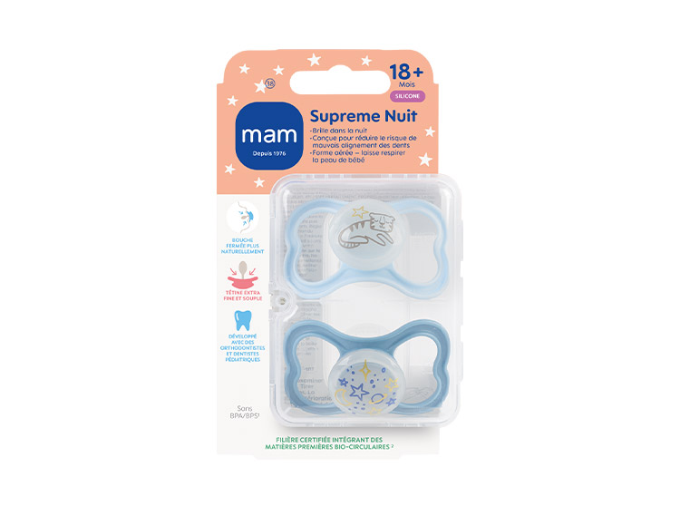 Sucettes Supreme Nuit 18 Mois et + - Lot de 2