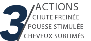 Triple actions : Chute freinée, Pousse stimulée et Cheveux sublimés