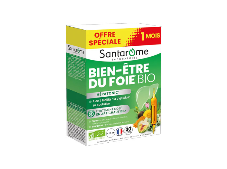 Santarome Bien-être du Foie BIO - 30 ampoules de 10ml