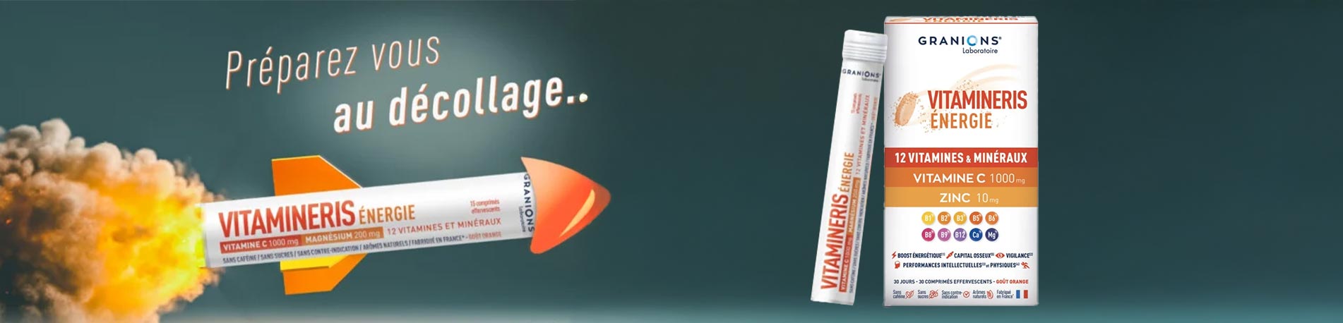Bannière Vitamineris Energie 1000mg Granions
