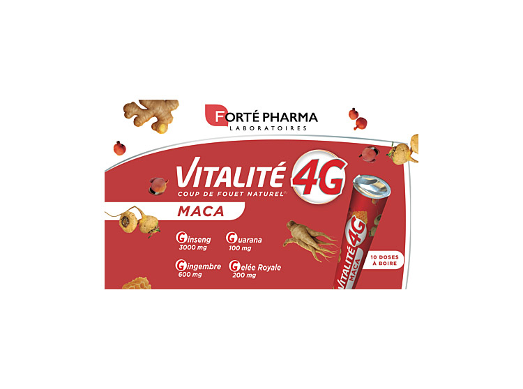 Vitalité 4G Coup de Fouet Naturel Maca - 10 doses à boire