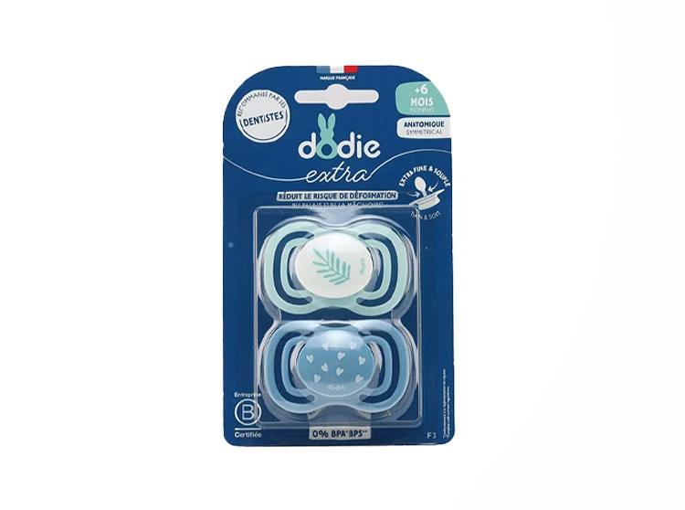 Sucettes anatomiques 6m Motif Nature Bleu - x2