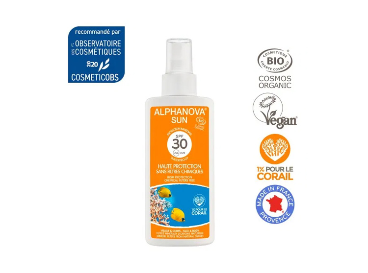 Alphanova sun Crème solaire BIO adultes haute protection SPF30 - 125g