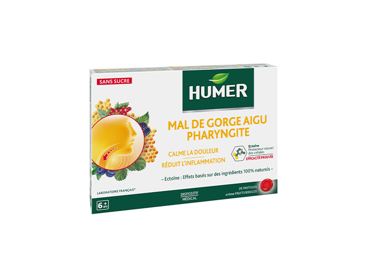 Pastilles mal de gorge aigu Pharyngite Fruits rouges - 20 pastilles