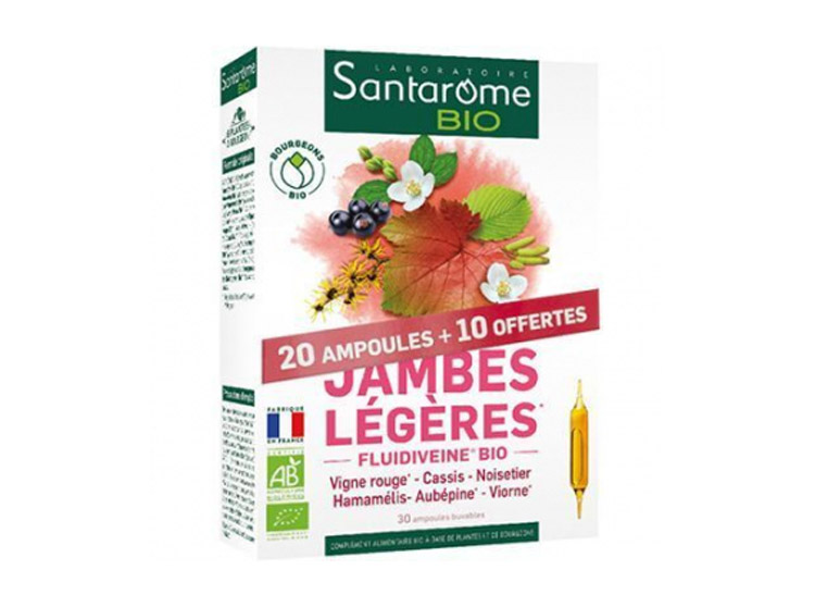 Santarome Jambes légères BIO - 20 ampoules + 10 ampoules OFFERTES