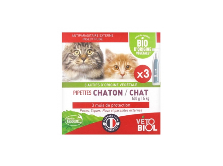 Vétobiol pipettes chaton / chat - 3x1ml