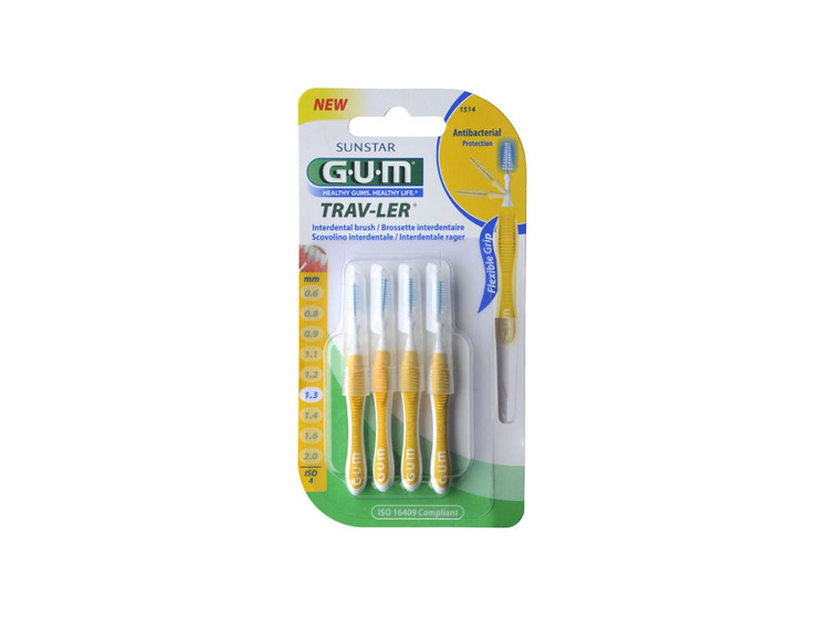 GUM Trav-Ler 1514 Brossettes interdentaires 1,3mm - 4 brossettes