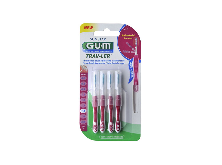 GUM Trav-Ler 1612 Brossettes interdentaires 1,4mm - 4 brossettes