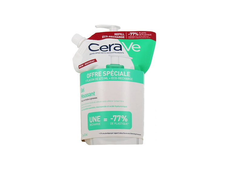 Gel Moussant Peaux Grasses + Recharge - 473+473ml