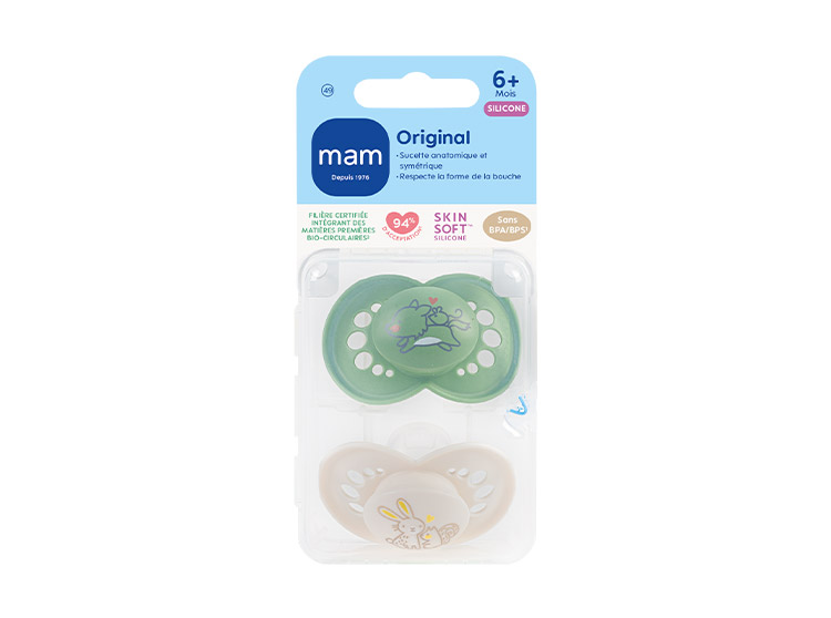 Original Sucettes nature 6 mois et + - lot de 2
