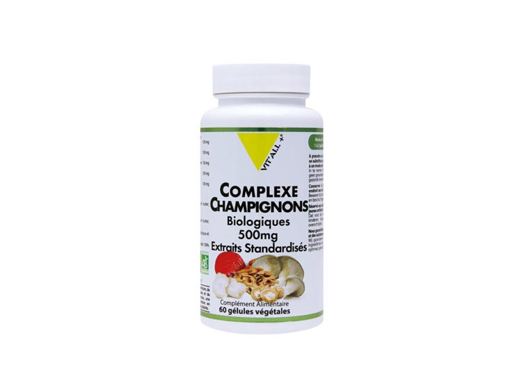 Vit'All+ Complexe Champignons 500mg BIO - 60 gélules