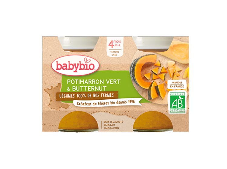 Babybio Pot Légumes Potimarron vert et butternut BIO - 2x130g