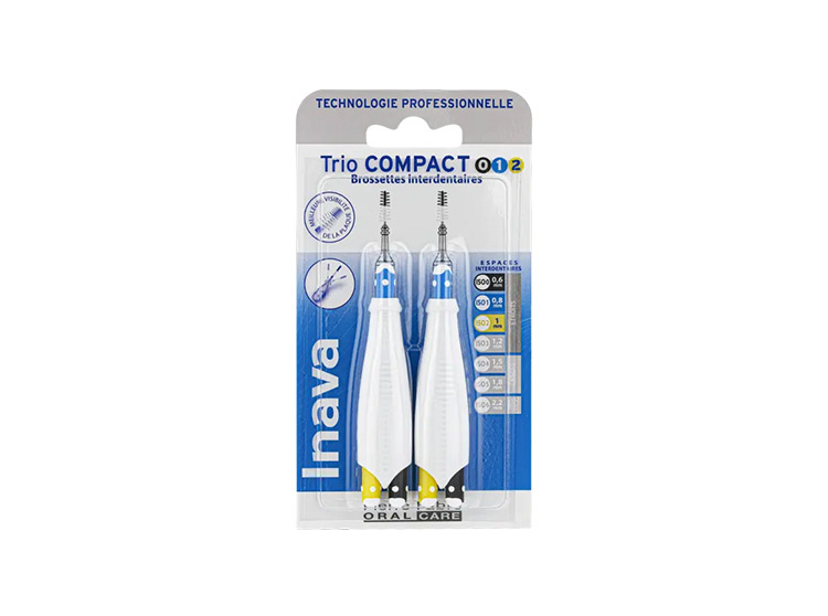Inava Trio Compact brossettes interdentaires 0,6mm/0,8mm/1mm - 2 brossettes