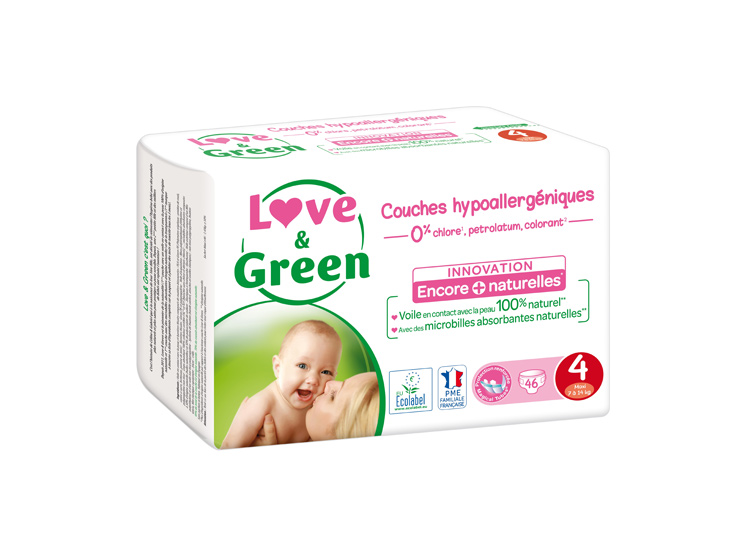 Love & Green Couches écologiques Taille 4 - 46 couches