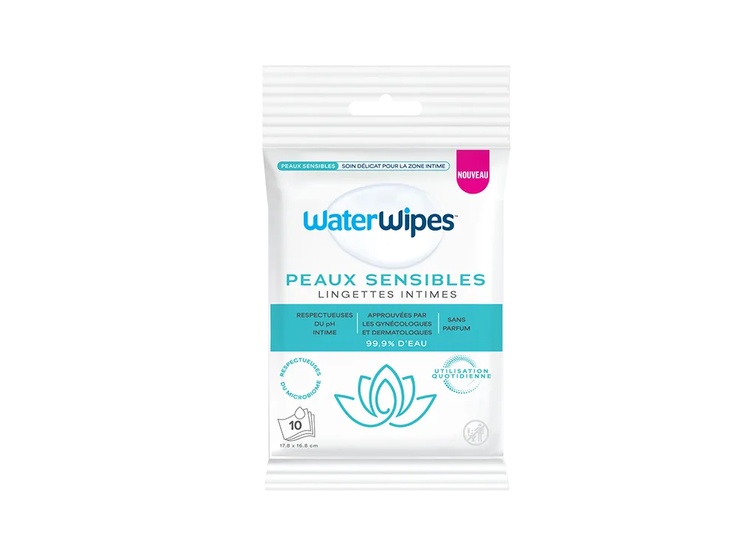 WaterWipes Lingettes nettoyantes toilette intime sensitive - 10 lingettes