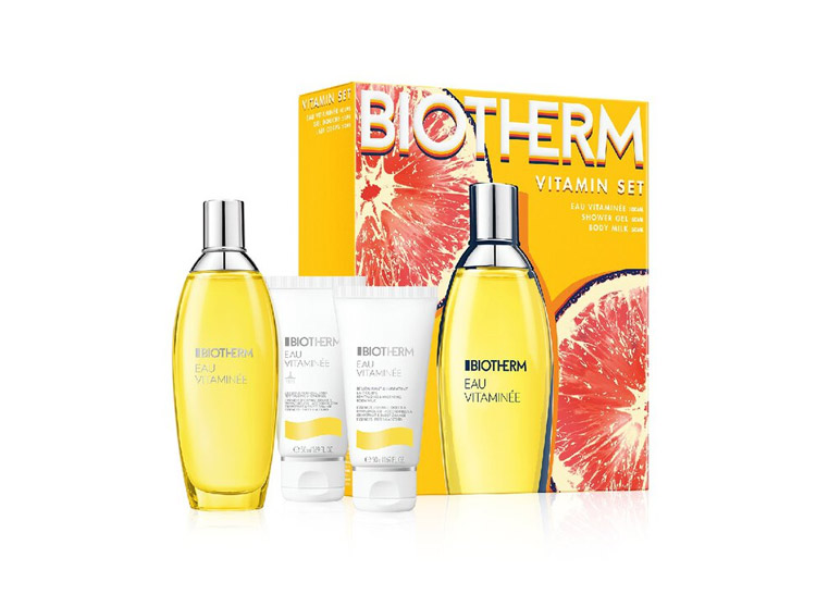 Coffret Ete - Eau Vitaminée Vaporisateur + Gel Douche + Lait Corps - 100+50+50ml