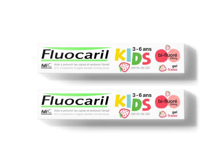 Fluocaril Dentifrice kids gel fraise bi-fluoré - 2x50mg