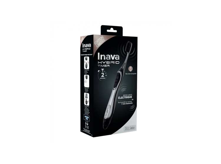 Inava Brosse à dents Hybrid Timer - Noir
