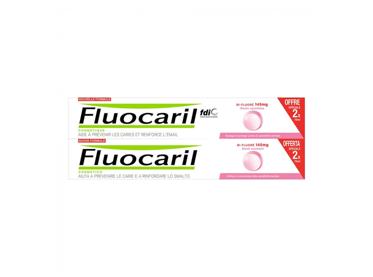 Fluocaril Dentifrice Bi-fluoré Dents sensibles 145mg - 2x75ml