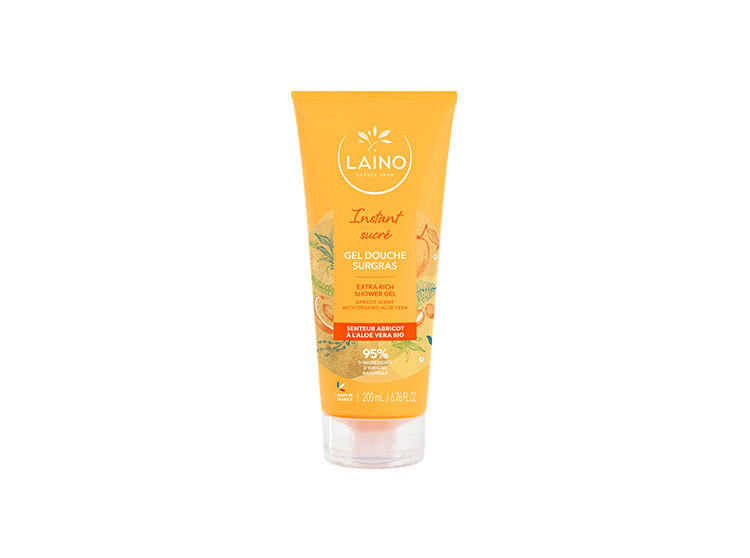 Laino Gel douche surgras à l'aloe vera senteur abricot BIO - 200ml
