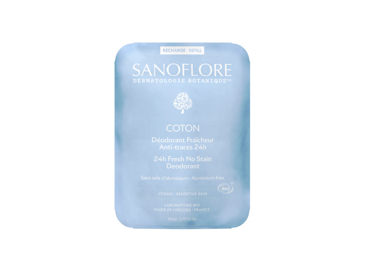 Déodorant Fraicheur Roll-On Anti-Traces Coton - Recharge 50ml
