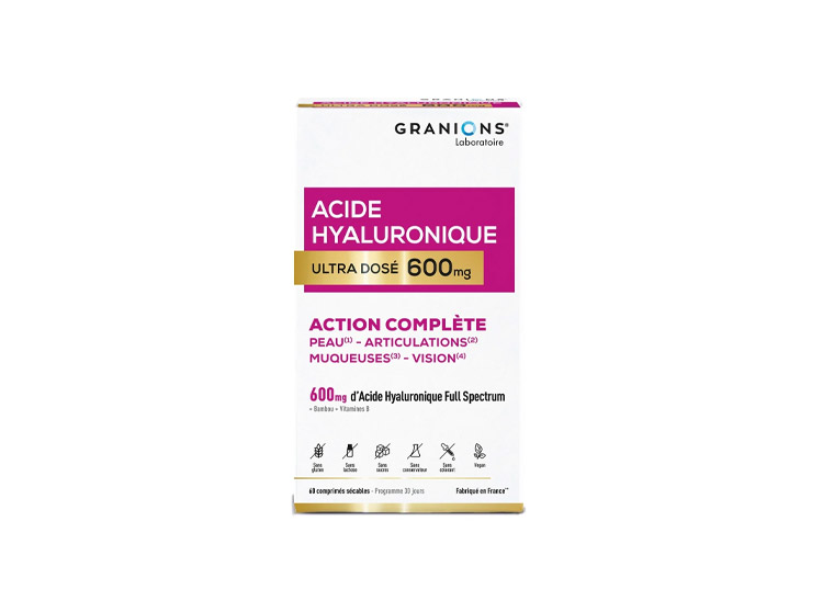 Acide Hyaluronique Ultra Dosé 600mg - 60 comprimés
