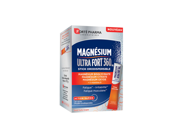 Magnésium Ultra Fort 360mg - 30 sticks orodispersibles