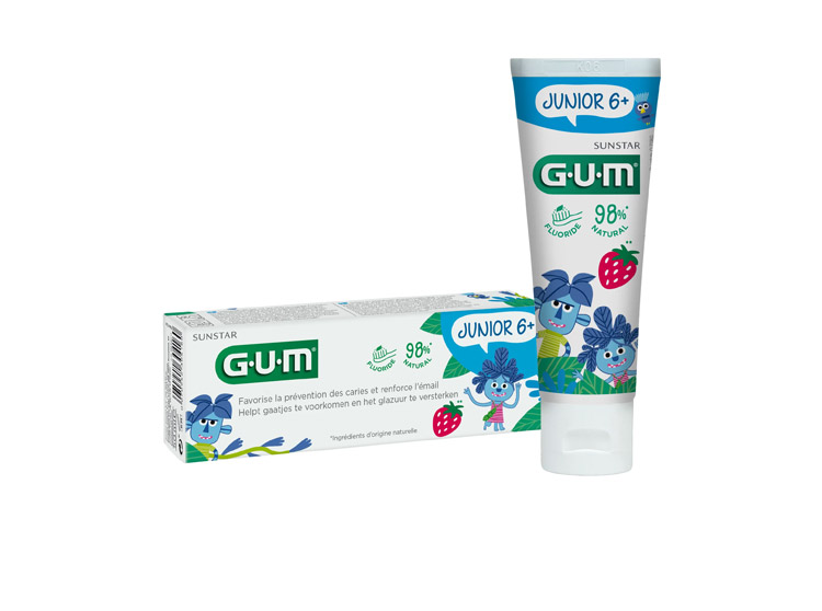 GUM Junior 6ans et + Dentifrice goût Fraise - 50 ml