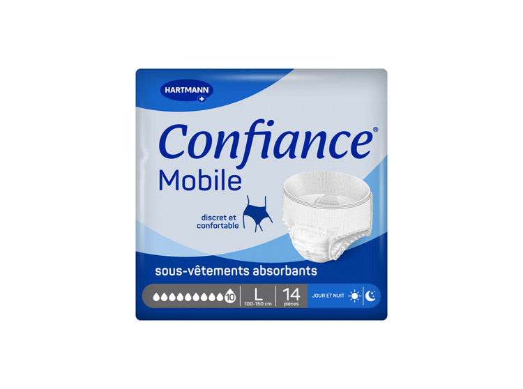 Confiance Mobile Culotte d'Incontinence Absorption 10 Taille L - x14