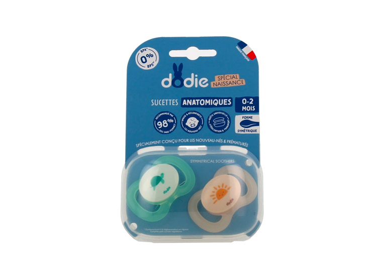 Sucettes anatomiques Naissance - 2 sucettes