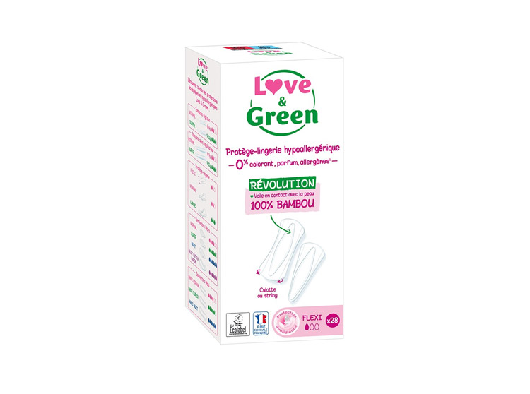 Love & Green Protège-Slips Ecologiques Flexi - 28 protège-slips