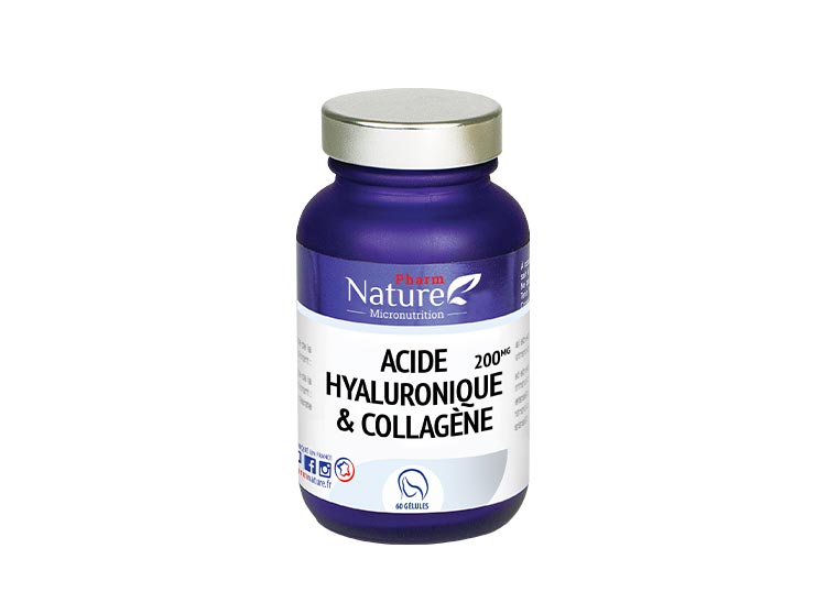 Pharm Nature Micronutrition Acide hyaluronique et collagène - 60 gélules