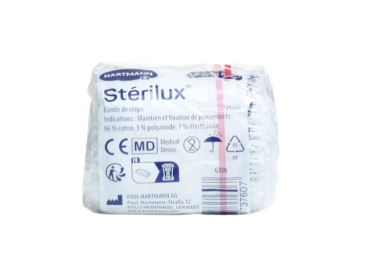 Stérilux Bande de Crêpe Coton - 5mx4cm