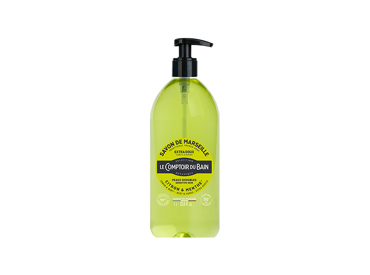 Le Comptoir Du Bain Savon Traditionnel De Marseille  Citron Menthe  - 1L