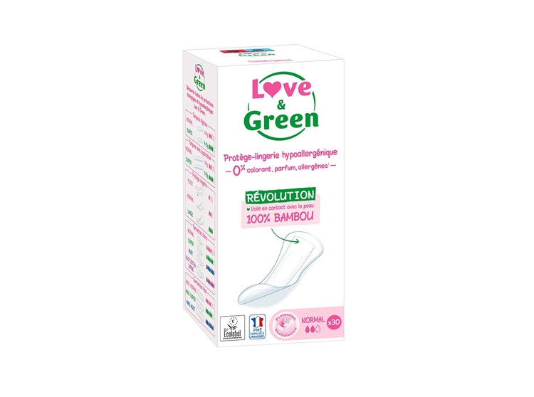 Love & Green Protège-Slips Ecologiques Normal - 30 protège-slips
