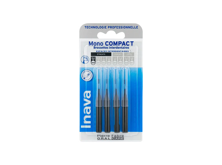 Inava Mono Compact Brossettes interdentaires 0,6mm - 4 brossettes