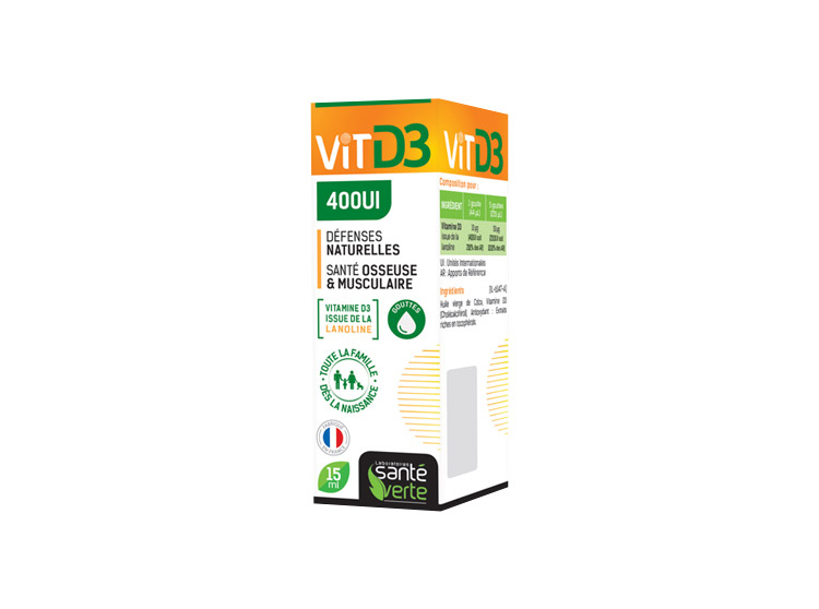 Santé verte Vitamine D3 400UI - 15ml