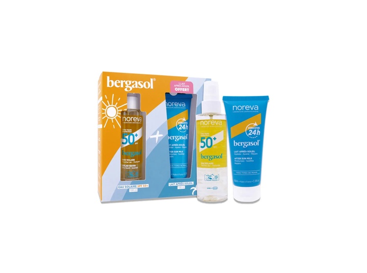 Noreva Coffret eau solaire SPF50+ et lait après-soleil - 2 produits