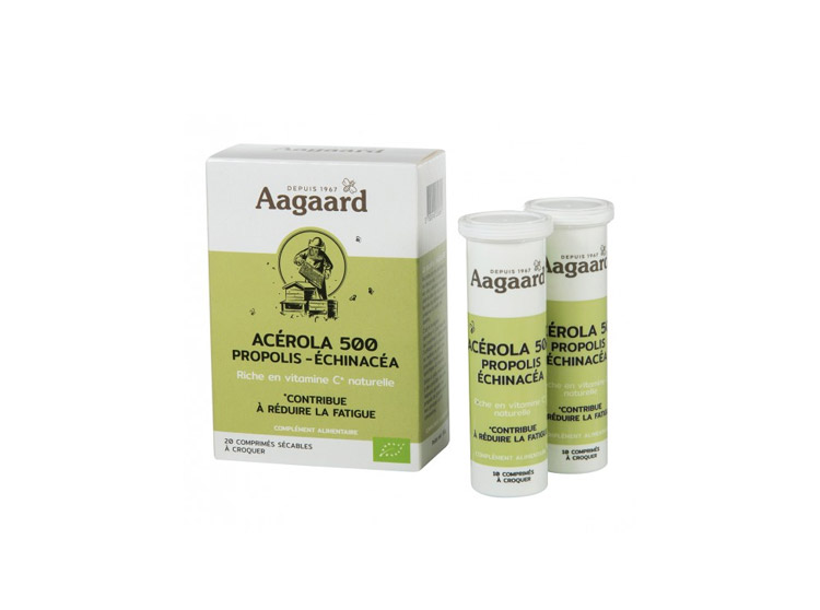 Aagaard Acérola 500-Propolis- Echinéa - 20 comprimés