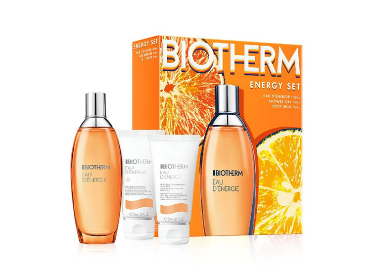 Coffret Ete - Eau Energie Vaporisateur + Gel Douche + Lait Corps - 100+50+50ml