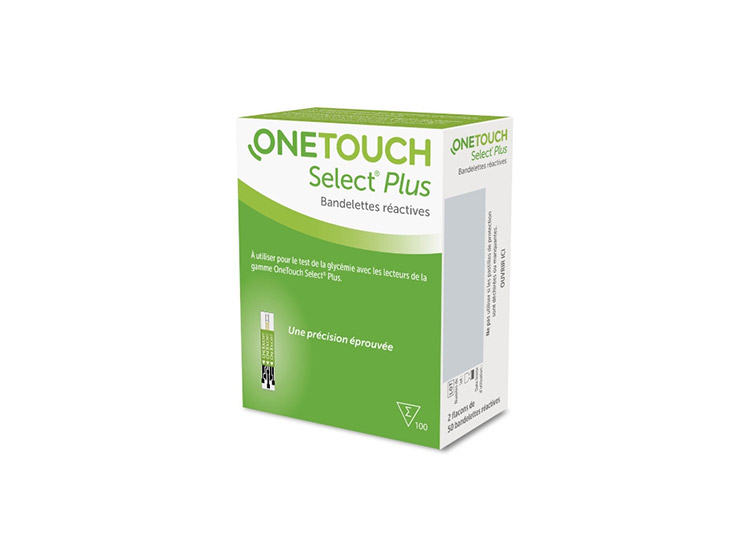 OneTouch Select Plus Bandelettes Réactives - 100 Bandelettes