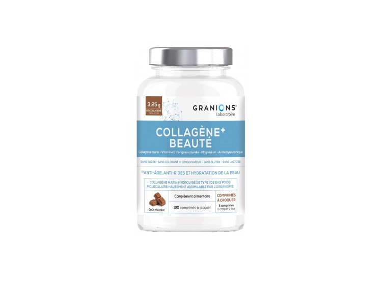 Collagène + Beauté Saveur Chocolat- 120 comprimés à croquer