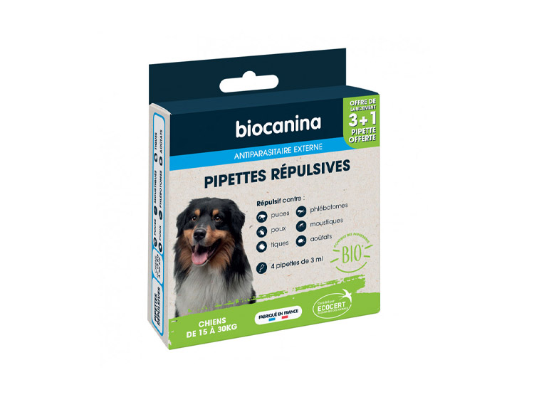 Biocanina Pipettes Répulsives Chien <30kg BIO - 4 pipettes